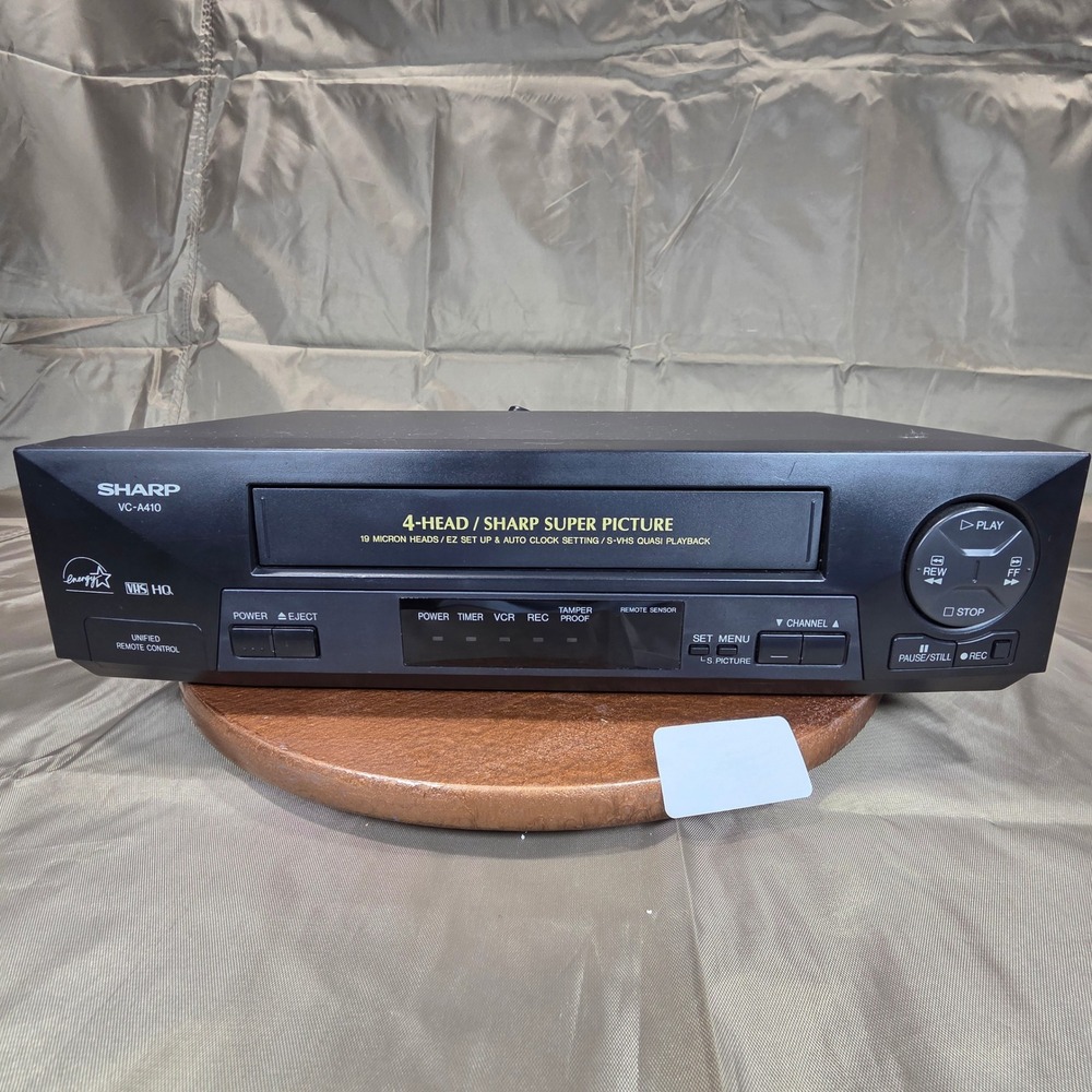 Sharp VC-A410U 4-Head VHS VCR Player Sharp Super Picture Black Tested Working